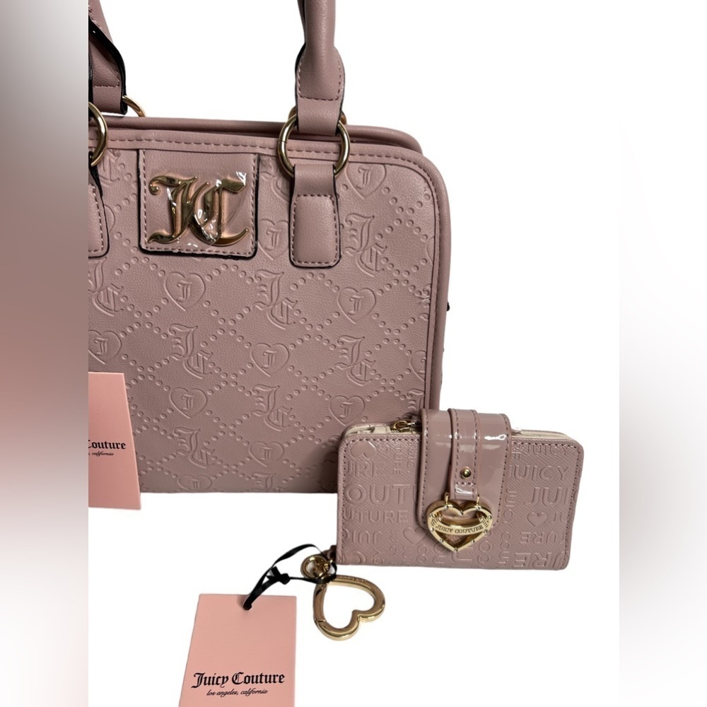 Juicy Couture Dusty Blush Charm Sure Satchel With Matching Wallet - Picture 8 of 17